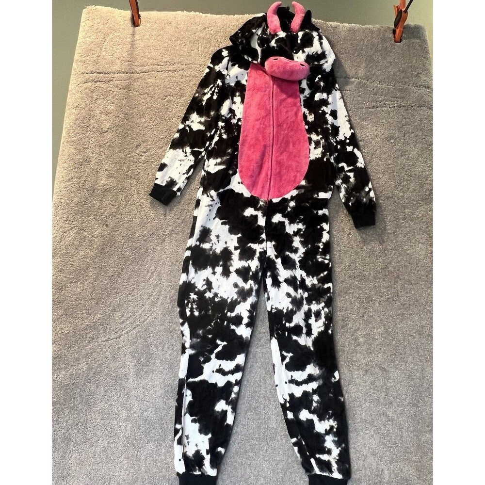 Way To Celebrate Cow Costume Adult Small 4-6 Halloween Pajamas Union Suit